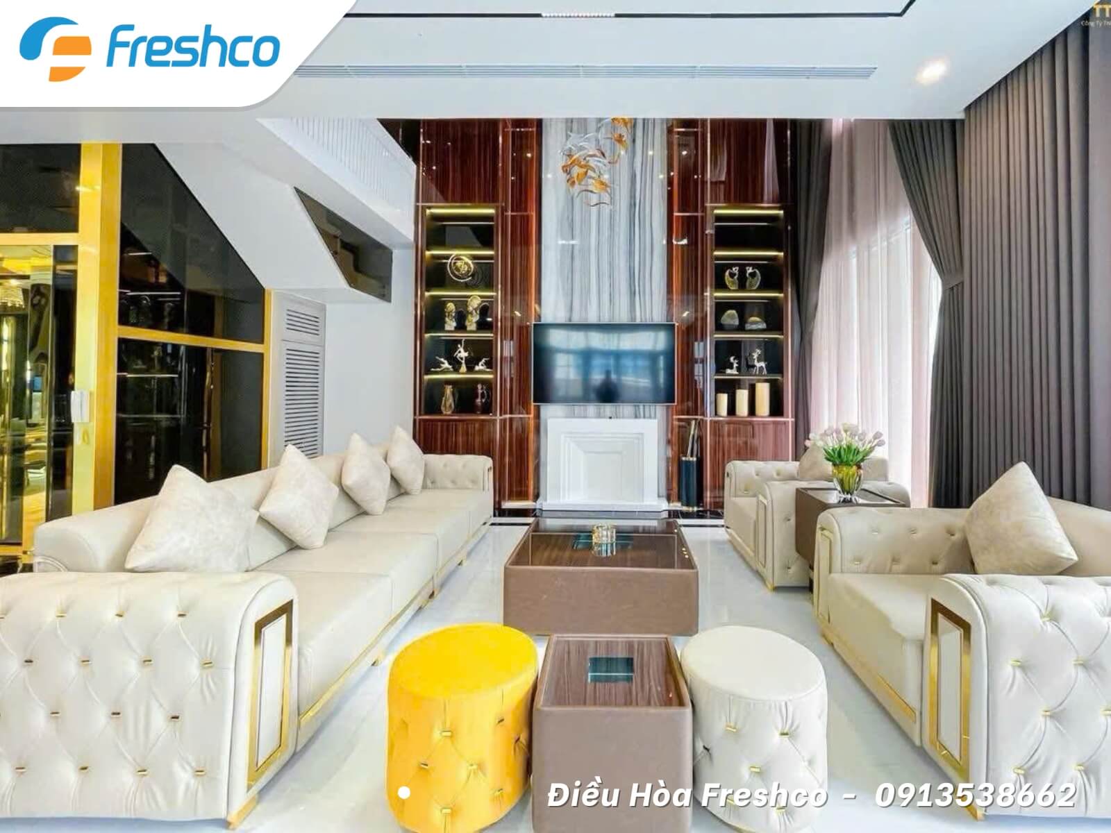 Thi công lắp đặt hệ thống điều hòa trung tâm tại biệt thự Feria Hạ Long