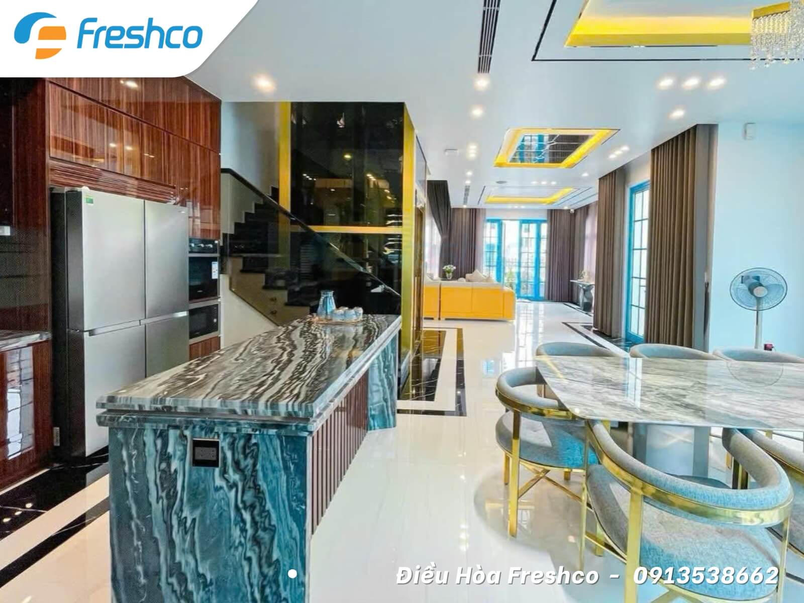 Thi công lắp đặt hệ thống điều hòa trung tâm tại biệt thự Feria Hạ Long