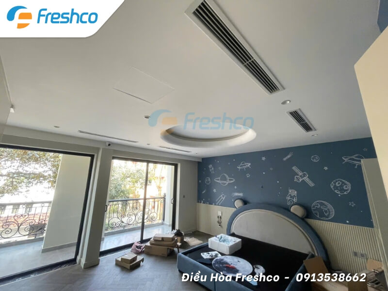 lắp đặt hệ thống điều hòa tại biệt thự song lập - việt hưng (2)