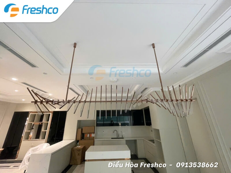 Lắp đặt hệ thống điều hòa tại biệt thự Song Lập - Việt Hưng