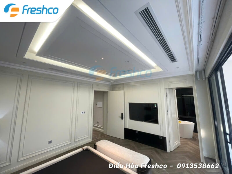 Lắp đặt hệ thống điều hòa tại biệt thự Song Lập - Việt Hưng