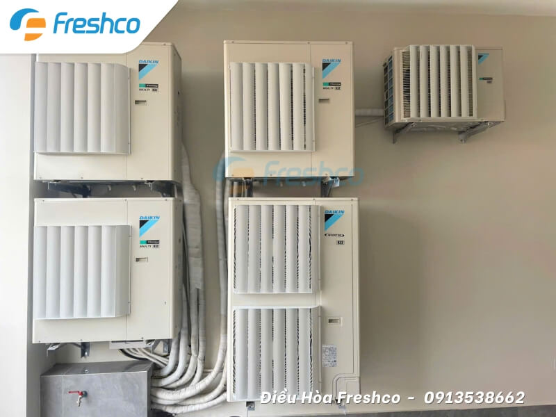 Lắp đặt hệ thống điều hòa tại biệt thự Song Lập - Việt Hưng