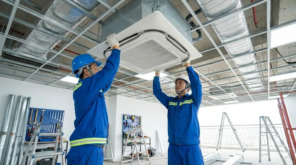 Thi công Điều Hòa Trung Tâm VRV, quy trình lắp đặt chuẩn kỹ thuật từ A-Z