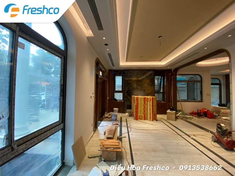 Giai đoạn hoàn thiện lắp đặt hệ thống điều hòa 