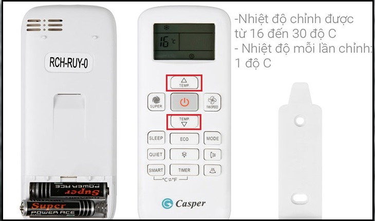 Hướng dẫn tăng/giảm nhiệt độ