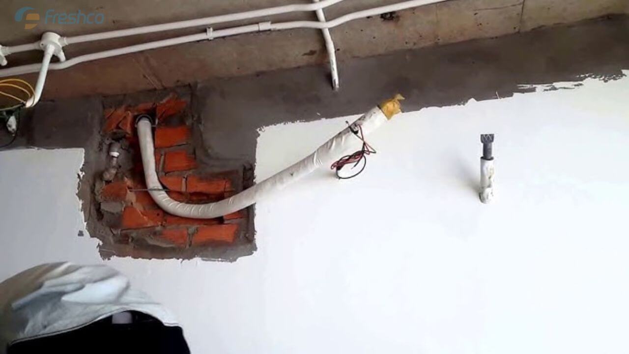 Thi công âm tường máy lạnh ngay khi xây xong phần thô