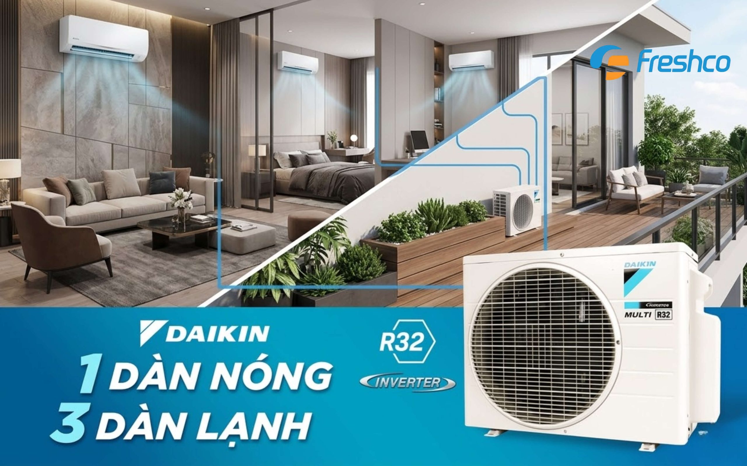 Dàn lạnh điều hòa Multi có thể có nhiều kiểu dáng phù hợp từng không gian