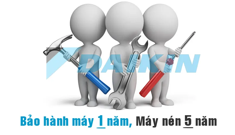 Dịch vụ bảo hành máy 1 năm, máy nén 5 năm