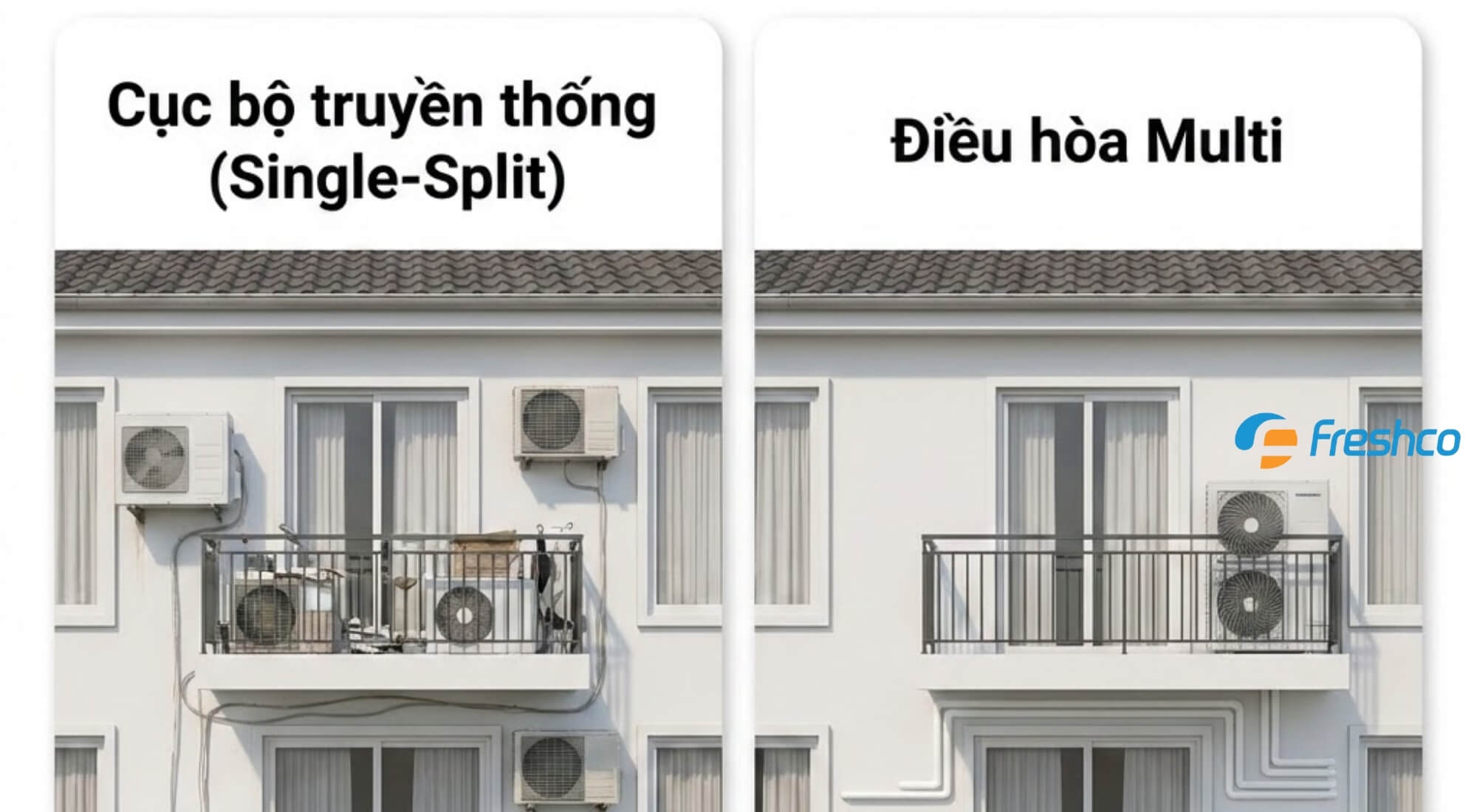 Điều hòa Multi so với Điều hòa cục bộ truyền thống
