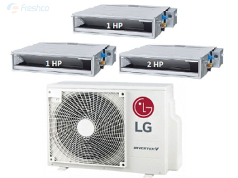 Multi 1 nóng 3 lạnh - dàn nối ống gió