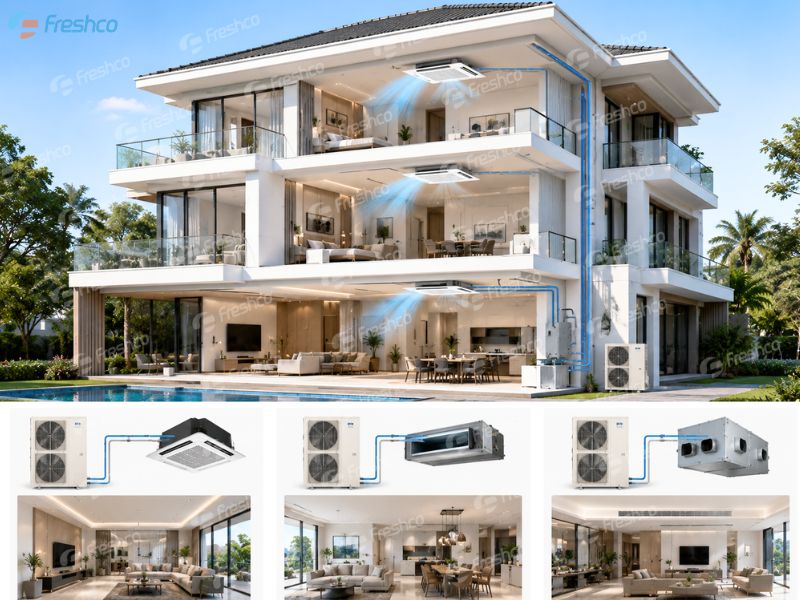 Điều hoà trung tâm cho biệt thự 3 tầng nên chọn loại nào? - ảnh 1