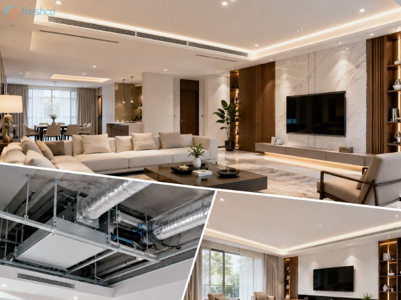 Có nên giấu trần điều hòa nối ống gió? Ưu điểm và lưu ý khi thi công