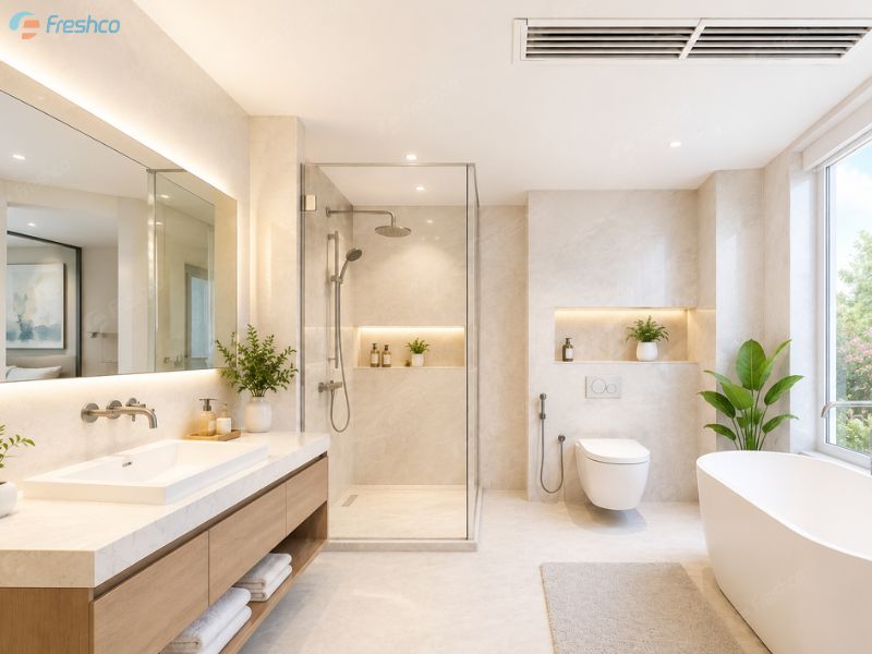 Có nên lắp điều hòa trung tâm cho nhà vệ sinh không?