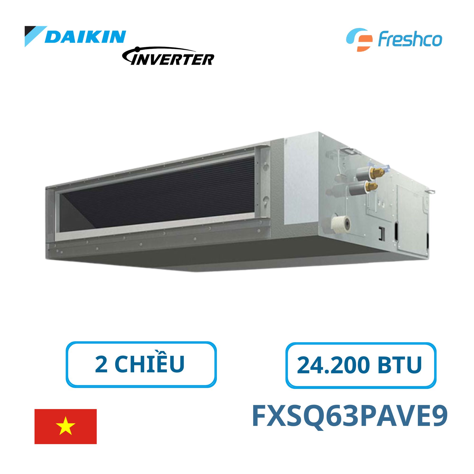 Dàn lạnh giấu trần nối ống gió Daikin VRV FXSQ63PAVE9 1 Dàn lạnh giấu trần nối ống gió Daikin VRV FXSQ63PAVE9