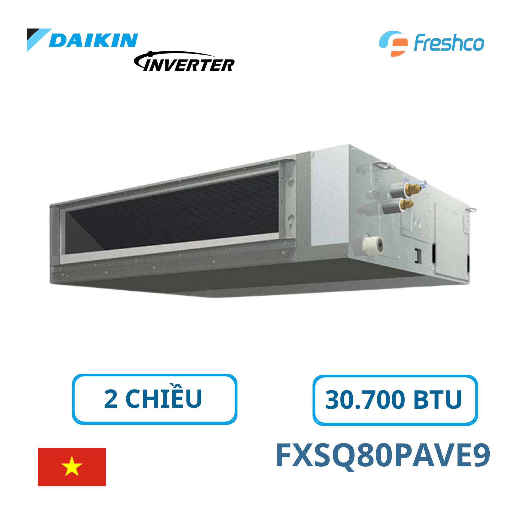 Dàn lạnh giấu trần nối ống gió Daikin VRV FXSQ80PAVE9 1 Dàn lạnh giấu trần nối ống gió Daikin VRV FXSQ63PAVE9
