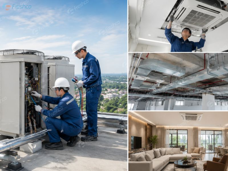 Lắp đặt điều hòa trung tâm tại Đan Phượng trọn gói, thi công đúng kỹ thuật 1 Lắp đặt điều hòa trung tâm tại Đan Phượng trọn gói, thi công đúng kỹ thuật - ảnh 1
