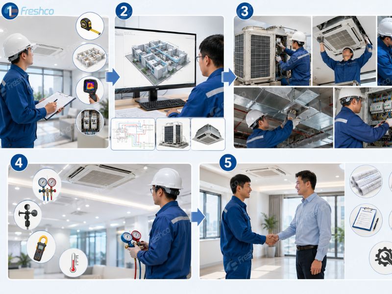 Lắp đặt điều hòa trung tâm tại Hoài Đức chuyên nghiệp cho nhà phố và biệt thự hiện đại - ảnh 4
