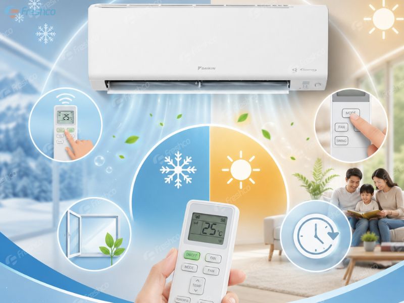 Cách sử dụng điều hòa Daikin 2 chiều từ A-Z: Hướng dẫn chi tiết và tiết kiệm điện 2026