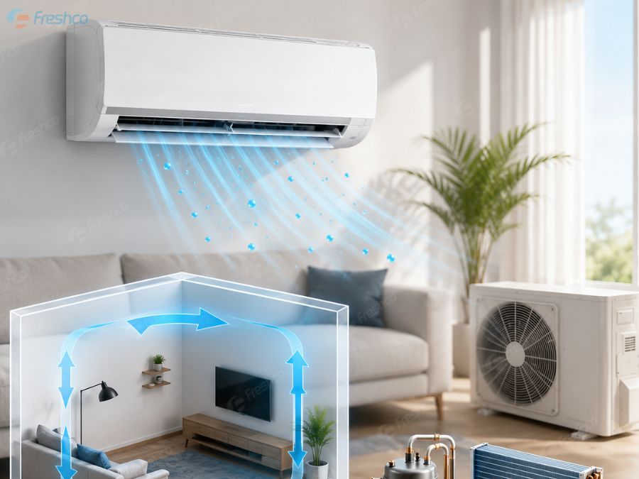 Cách tính công suất điều hoà chuẩn 2026: Hướng dẫn chi tiết theo diện tích và thể tích phòng 2 cách tính công suất điều hòa trung tâm - ảnh 1