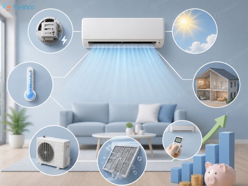 Điều hòa tốn bao nhiêu số điện 1 tháng? Cách tính chi tiết và mẹo tiết kiệm điện hiệu quả - ảnh 1