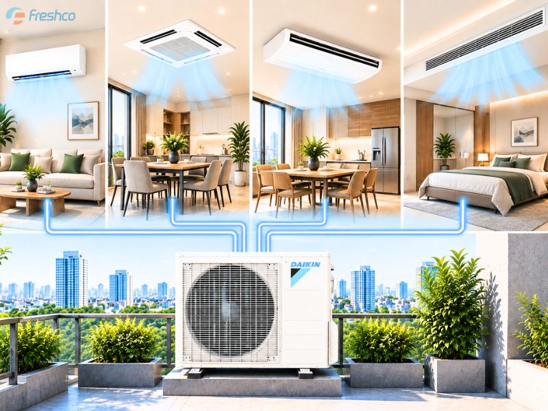 Cách tính công suất điều hòa Multi phù hợp với từng diện tích phòng 2 Cách tính công suất điều hòa Multi phù hợp với từng diện tích phòng - ảnh 1