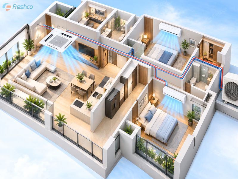 Cách tính công suất điều hòa Multi phù hợp với từng diện tích phòng 4 Cách tính công suất điều hòa Multi phù hợp với từng diện tích phòng - ảnh 3