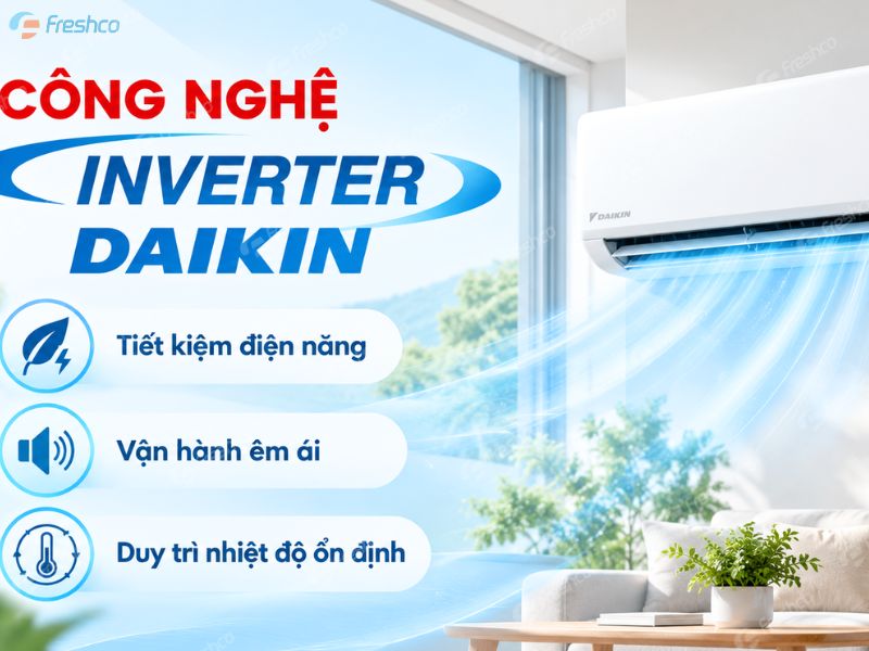 Điều hòa áp trần Daikin FHFC100EV1/RZFC100EVM Inverter 1 chiều 34.100BTU 2 Công nghệ Inverter Daikin tiết kiệm điện năng