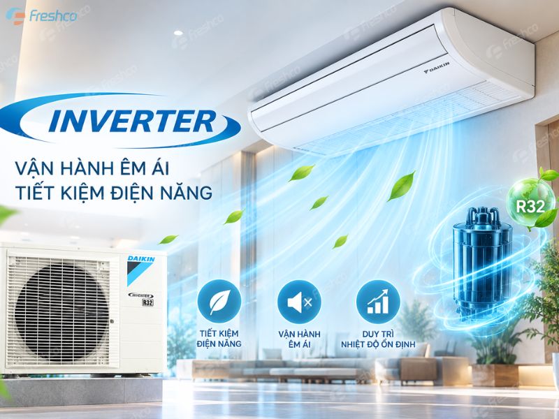 Điều hòa áp trần Daikin FHFC100EV1/RZFC100EY1 34.100 BTU 3 pha 2 Công nghệ Inverter Daikin tiết kiệm điện hiệu quả cao