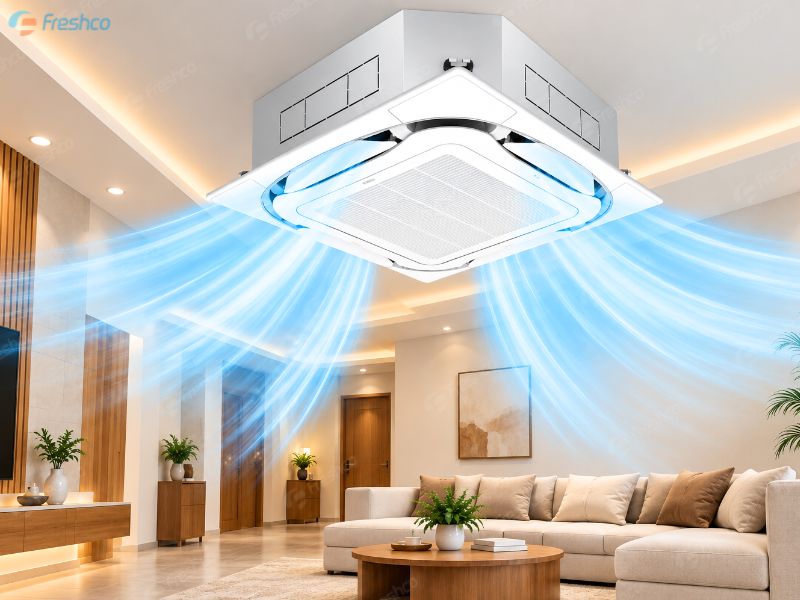 Điều hoà âm trần cassette đa hướng thổi daikin làm mát đồng đều